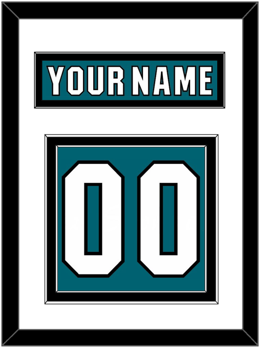 San Jose Nameplate & Number (Back) - Home Teal (2017-2022) - Signature Tier 1