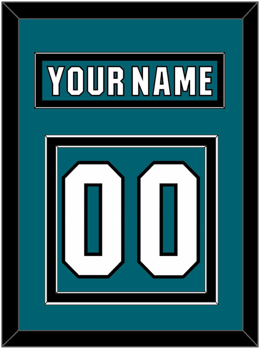 San Jose Nameplate & Number (Back) - Home Teal (2017-2022) - Signature Tier 2