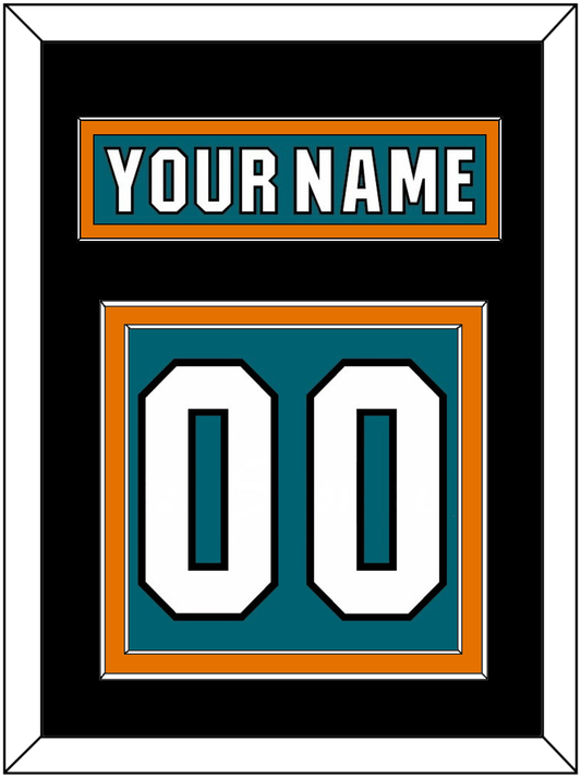 San Jose Nameplate & Number (Back) - Home Teal (2017-2022) - Signature Tier 3
