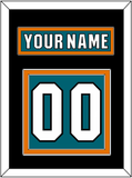 San Jose Nameplate & Number (Back) - Home Teal (2017-2022) - Double Mat 3