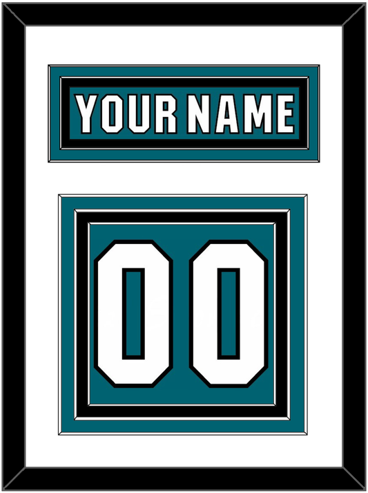 San Jose Nameplate & Number (Back) - Home Teal (2017-2022) - Premier Tier 1