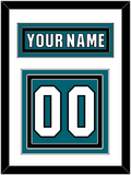 San Jose Nameplate & Number (Back) - Home Teal (2017-2022) - Triple Mat 1