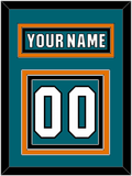 San Jose Nameplate & Number (Back) - Home Teal (2017-2022) - Triple Mat 3