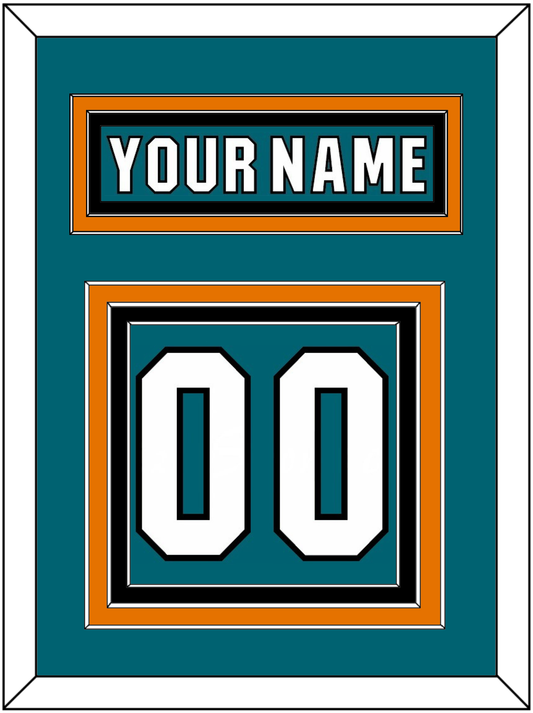 San Jose Nameplate & Number (Back) - Home Teal (2017-2022) - Premier Tier 3