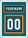 San Jose Nameplate & Number (Back) - Home Teal (2017-2022) - Triple Mat 3