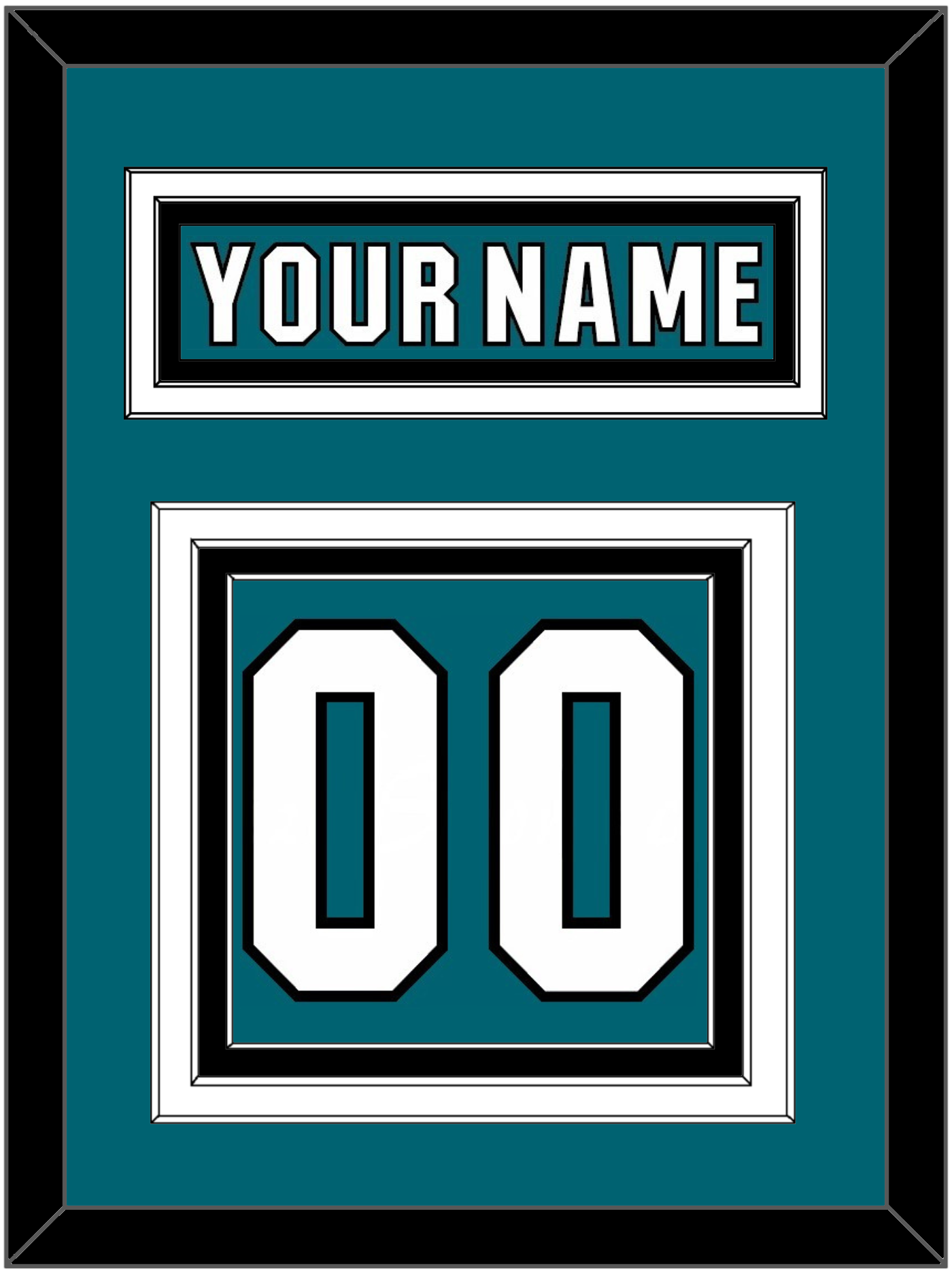 San Jose Nameplate & Number (Back) - Home Teal (2017-2022) - Premier Tier 4