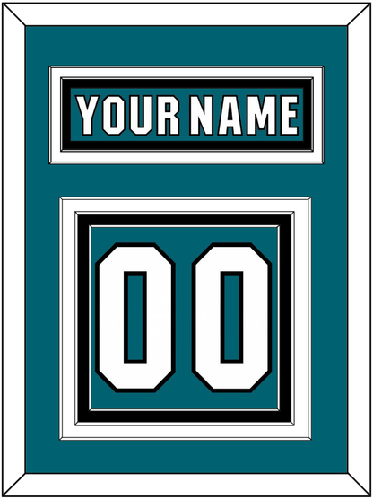 San Jose Nameplate & Number (Back) - Home Teal (2017-2022) - Premier Tier 4