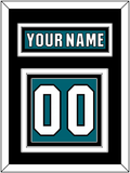 San Jose Nameplate & Number (Back) - Home Teal (2017-2022) - Triple Mat 5
