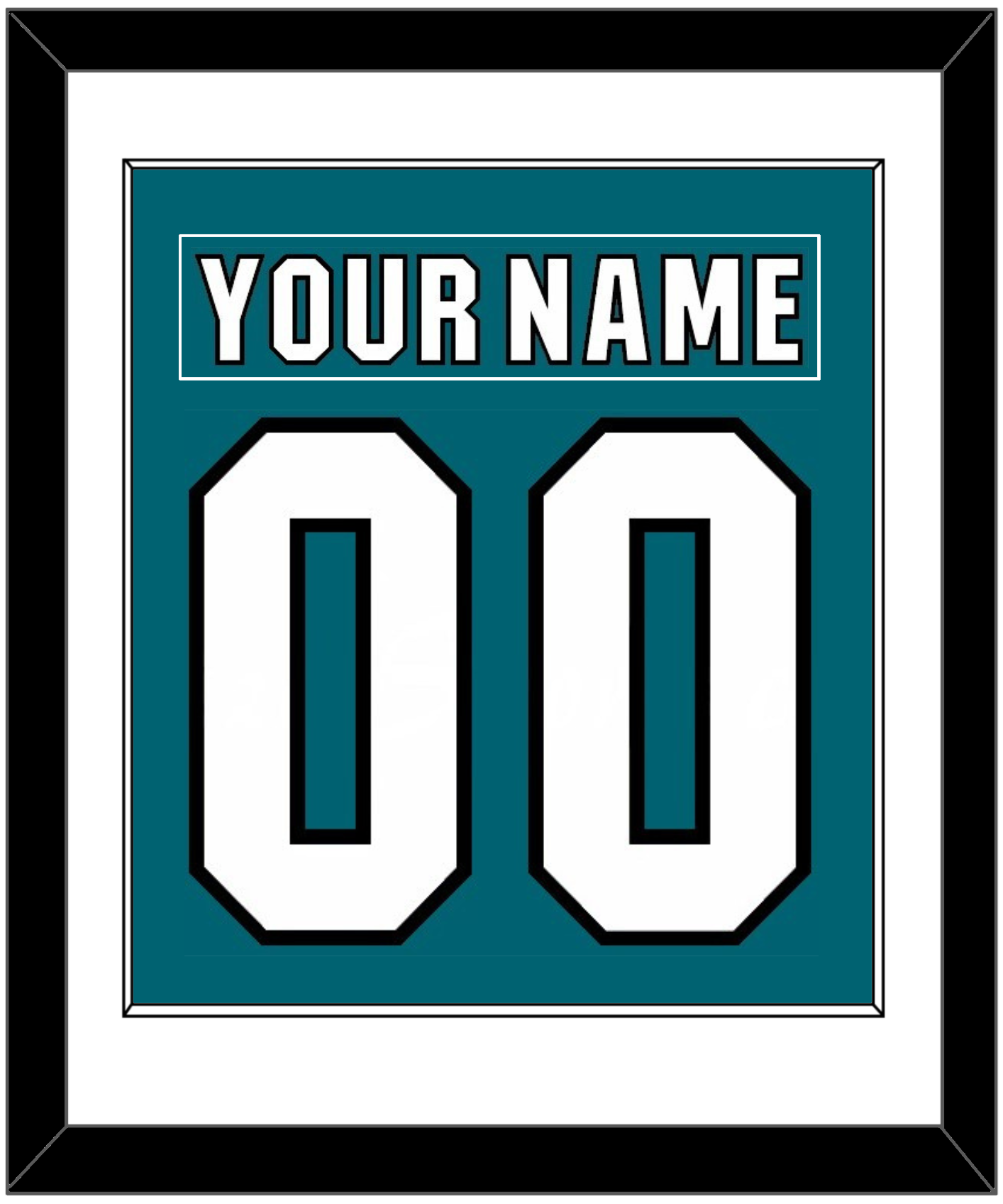 San Jose Nameplate & Number (Back) Combined - Home Teal (2017-2022) - Essential Tier 1