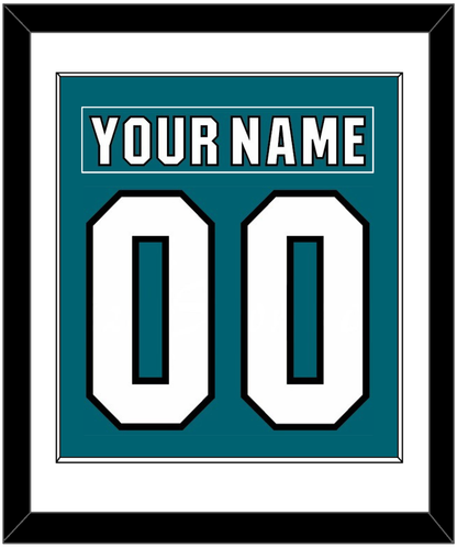 San Jose Nameplate & Number (Back) Combined - Home Teal (2017-2022) - Essential Tier 1