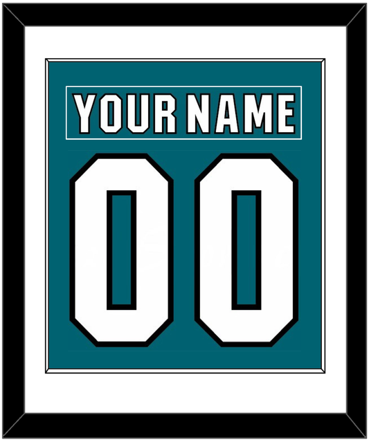 San Jose Nameplate & Number (Back) Combined - Home Teal (2017-2022) - Essential Tier 1