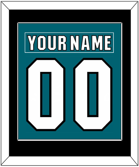San Jose Nameplate & Number (Back) Combined - Home Teal (2017-2022) - Essential Tier 2