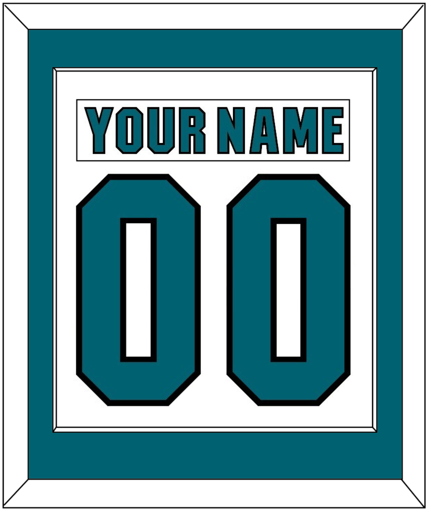 San Jose Nameplate & Number (Back) Combined - Road White (2017-2022) - Essential Tier 1