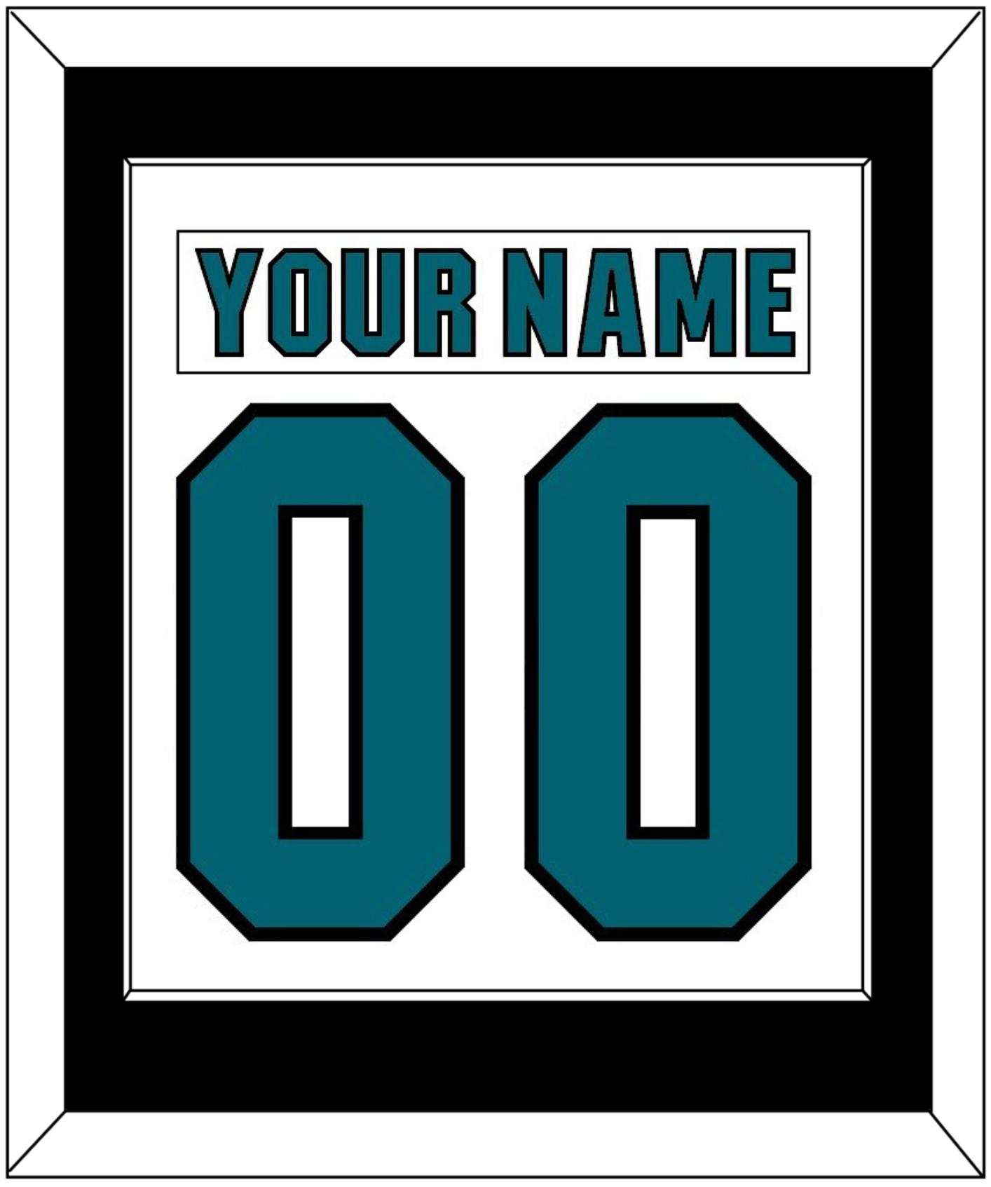 San Jose Nameplate & Number (Back) Combined - Road White (2017-2022) - Essential Tier 2