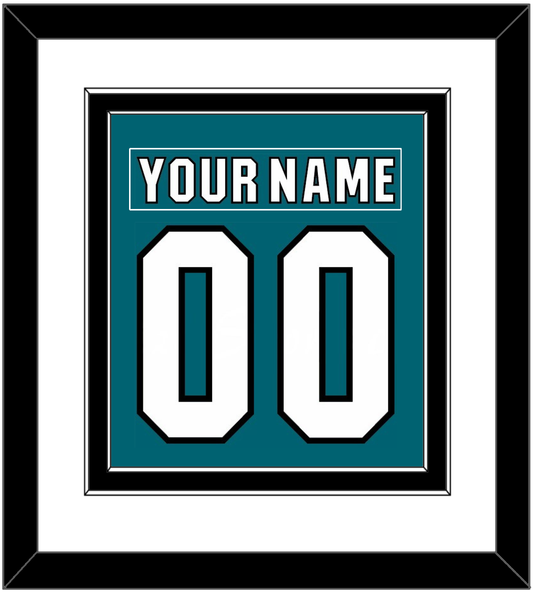 San Jose Nameplate & Number (Back) Combined - Home Teal (2017-2022) - Signature Tier 1