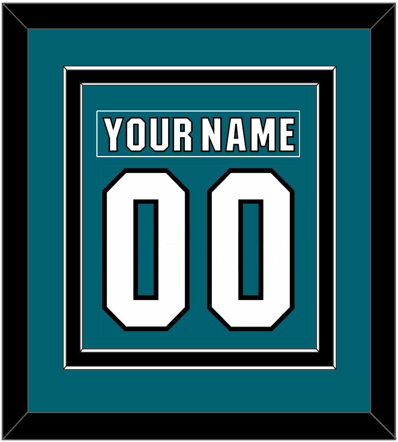 San Jose Nameplate & Number (Back) Combined - Home Teal (2017-2022) - Signature Tier 2