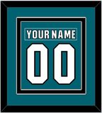 San Jose Nameplate & Number (Back) Combined - Home Teal (2017-2022) - Double Mat 2