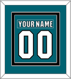 San Jose Nameplate & Number (Back) Combined - Home Teal (2017-2022) - Double Mat 2