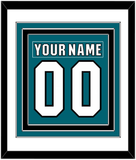 San Jose Nameplate & Number (Back) Combined - Home Teal (2017-2022) - Triple Mat 1