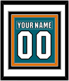 San Jose Nameplate & Number (Back) Combined - Home Teal (2017-2022) - Triple Mat 2