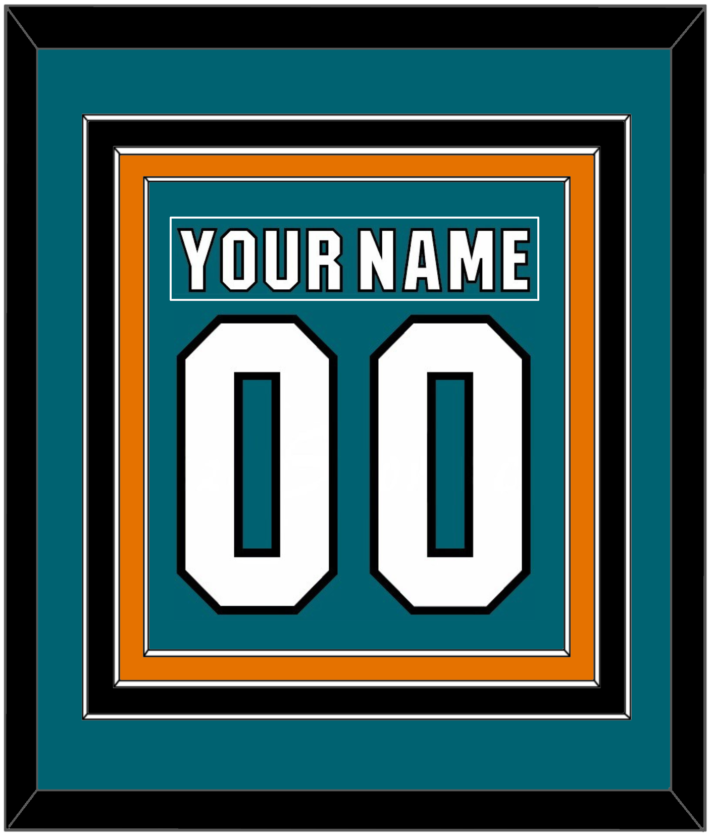San Jose Nameplate & Number (Back) Combined - Home Teal (2017-2022) - Premier Tier 3