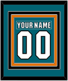 San Jose Nameplate & Number (Back) Combined - Home Teal (2017-2022) - Triple Mat 3