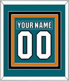 San Jose Nameplate & Number (Back) Combined - Home Teal (2017-2022) - Triple Mat 3
