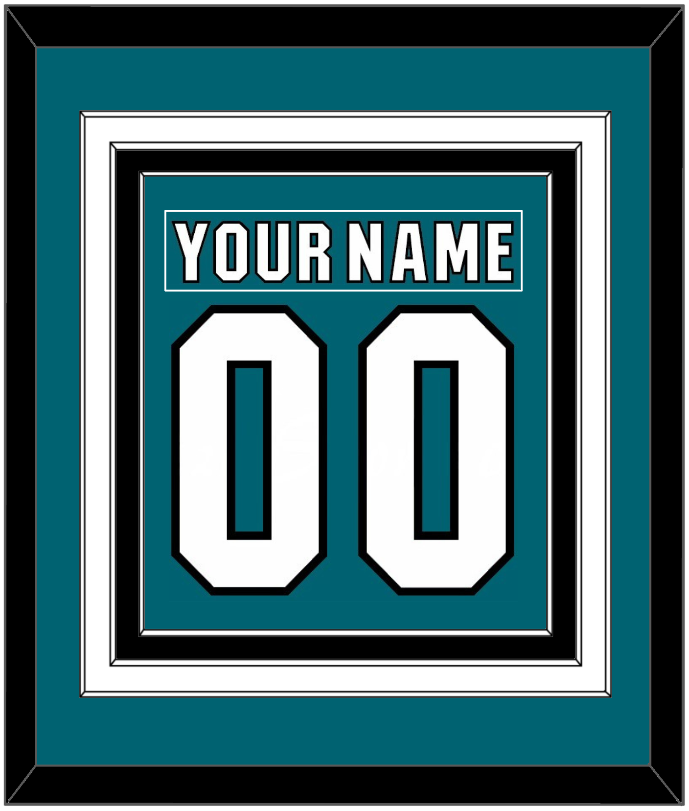 San Jose Nameplate & Number (Back) Combined - Home Teal (2017-2022) - Premier Tier 4