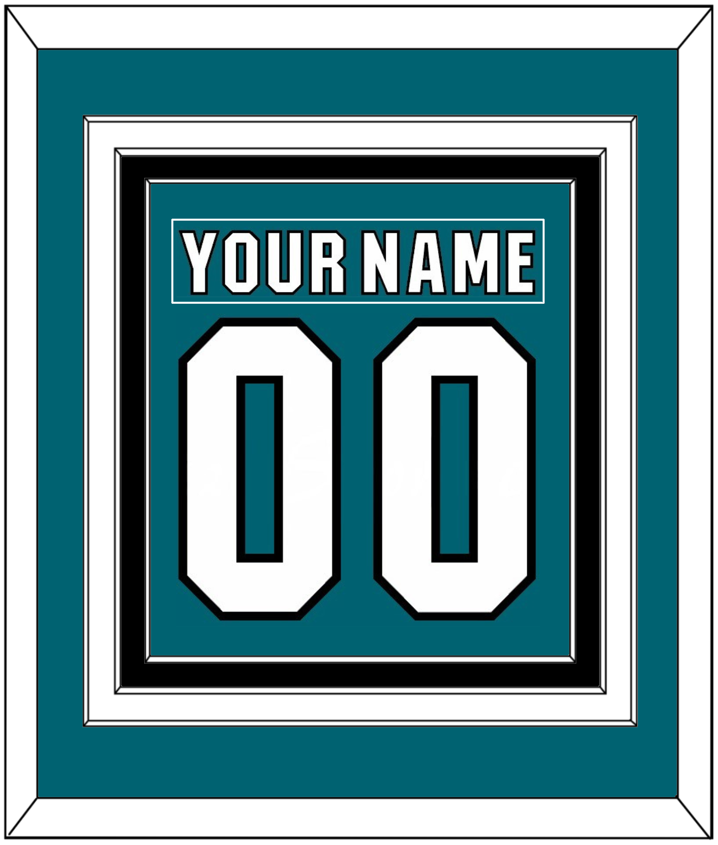 San Jose Nameplate & Number (Back) Combined - Home Teal (2017-2022) - Premier Tier 4