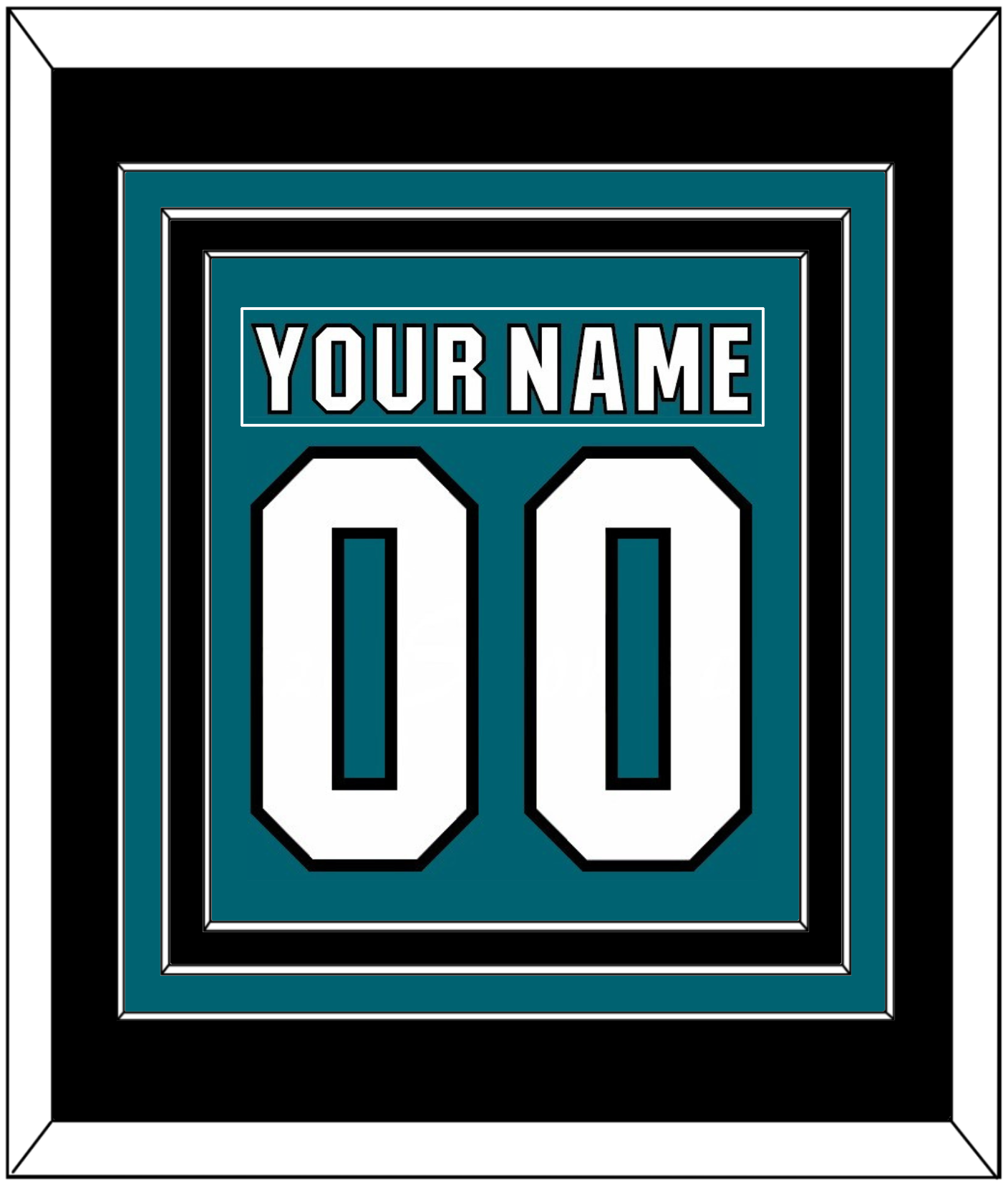 San Jose Nameplate & Number (Back) Combined - Home Teal (2017-2022) - Premier Tier 5