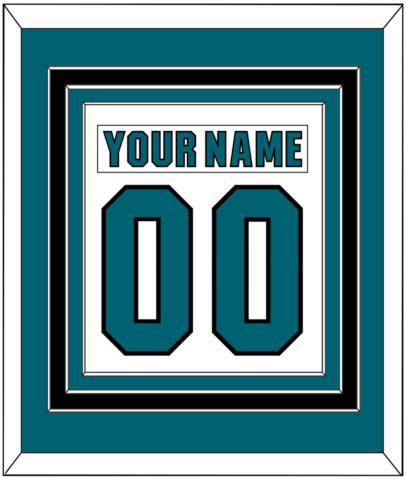 San Jose Nameplate & Number (Back) Combined - Road White (2017-2022) - Premier Tier 3
