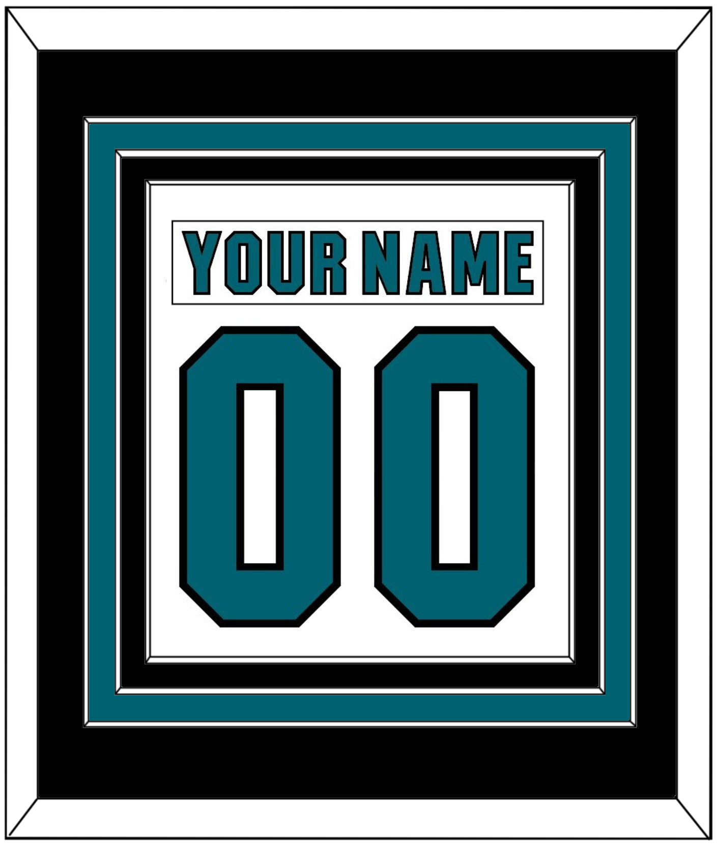 San Jose Nameplate & Number (Back) Combined - Road White (2017-2022) - Premier Tier 4