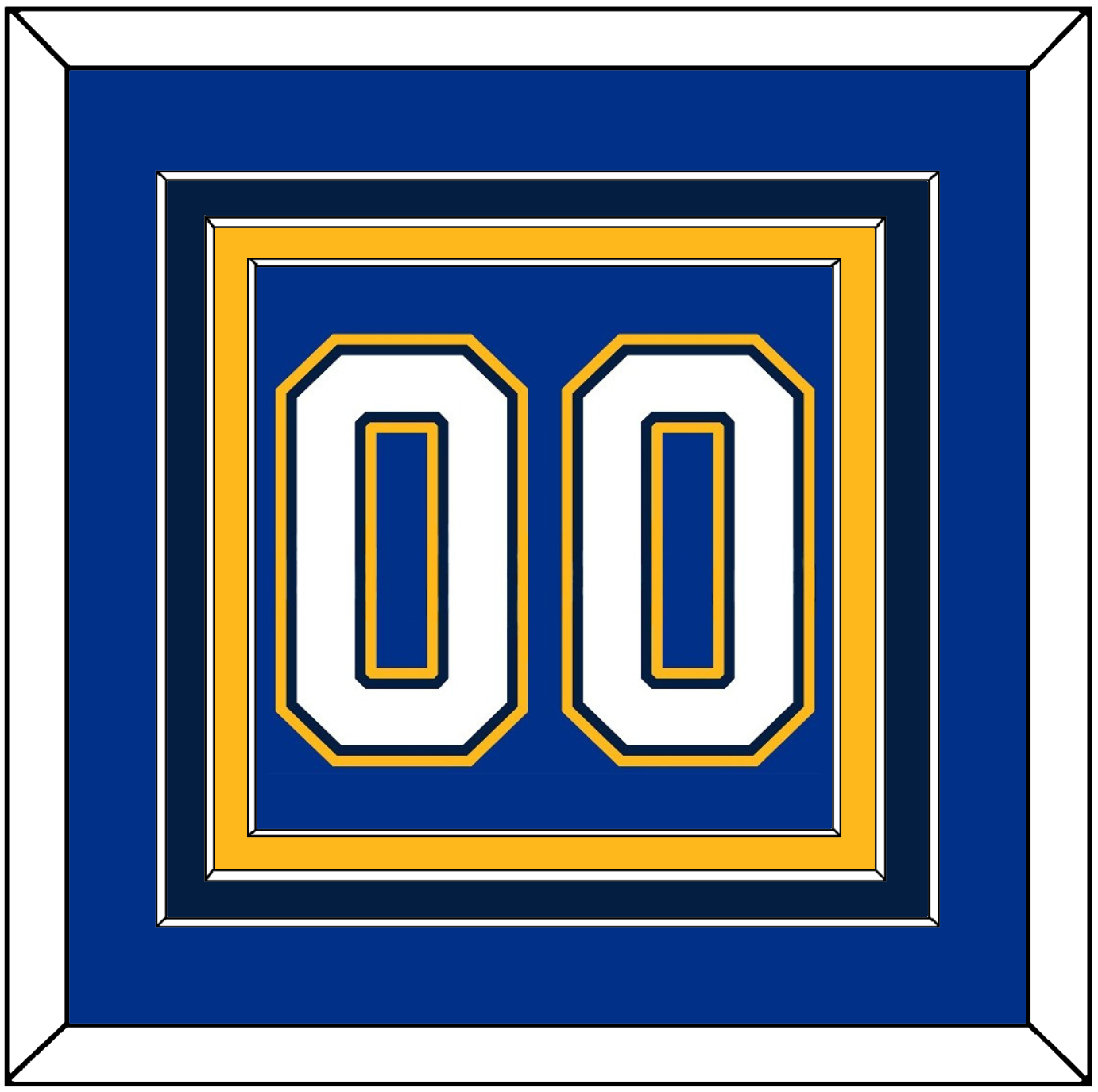 St. Louis Number (Back) - Home Blue (2017-2025) - Premier Tier 2