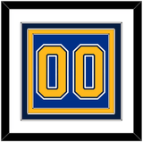 St. Louis Number (Back) - Road/Home Blue (1998-2007) - Triple Mat 1