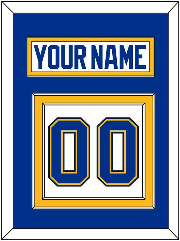 St. Louis Nameplate & Number (Back) - Road White - Double Mat 3