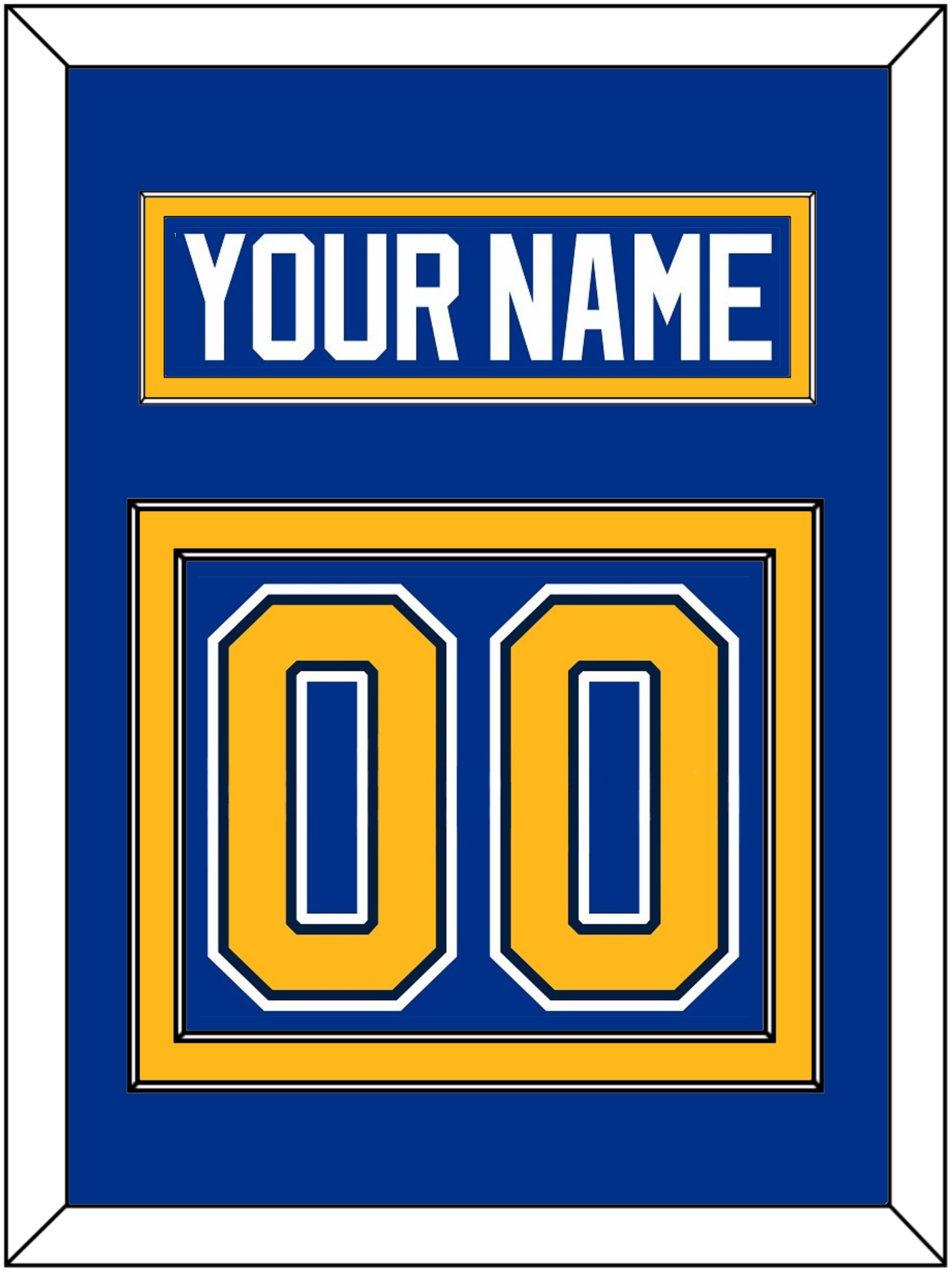 St. Louis Nameplate & Number (Back) - Home Blue (2007-2014) - Signature Tier 3