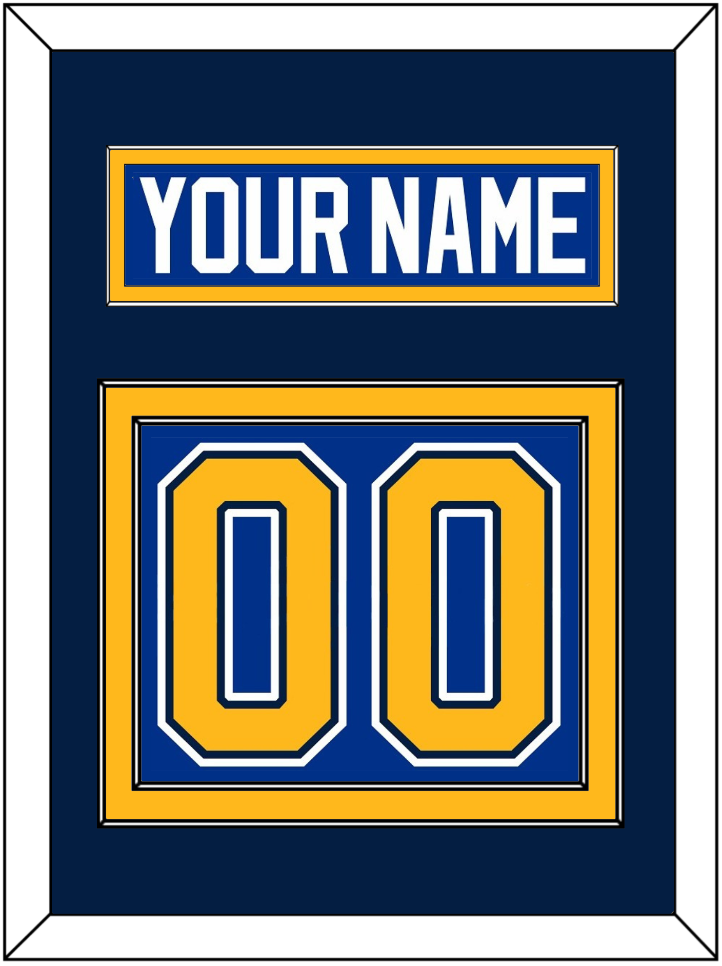 St. Louis Nameplate & Number (Back) - Home Blue (2007-2014) - Signature Tier 4