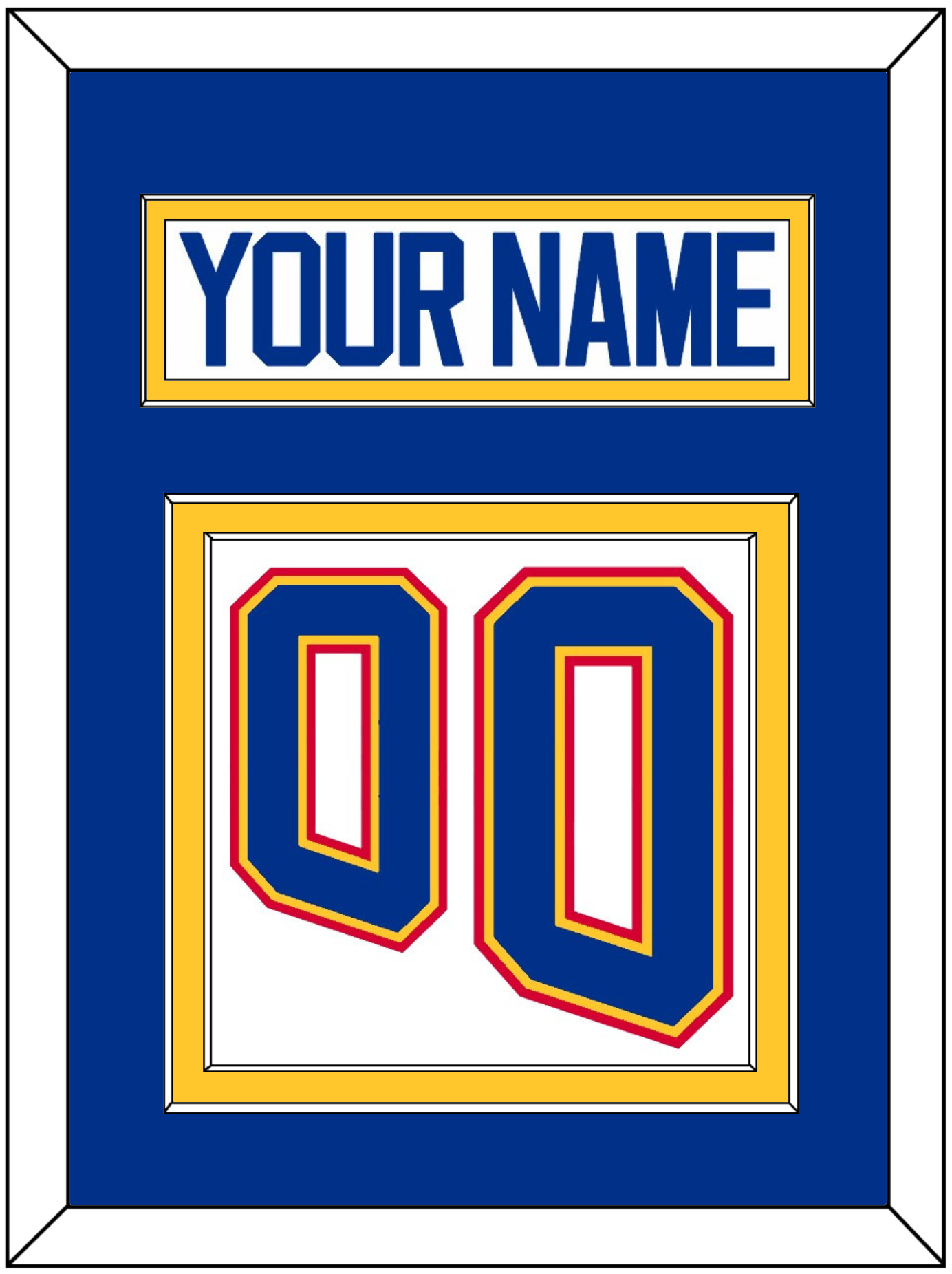 St. Louis Nameplate & Number (Back) - Home White (1995-1998) - Signature Tier 2