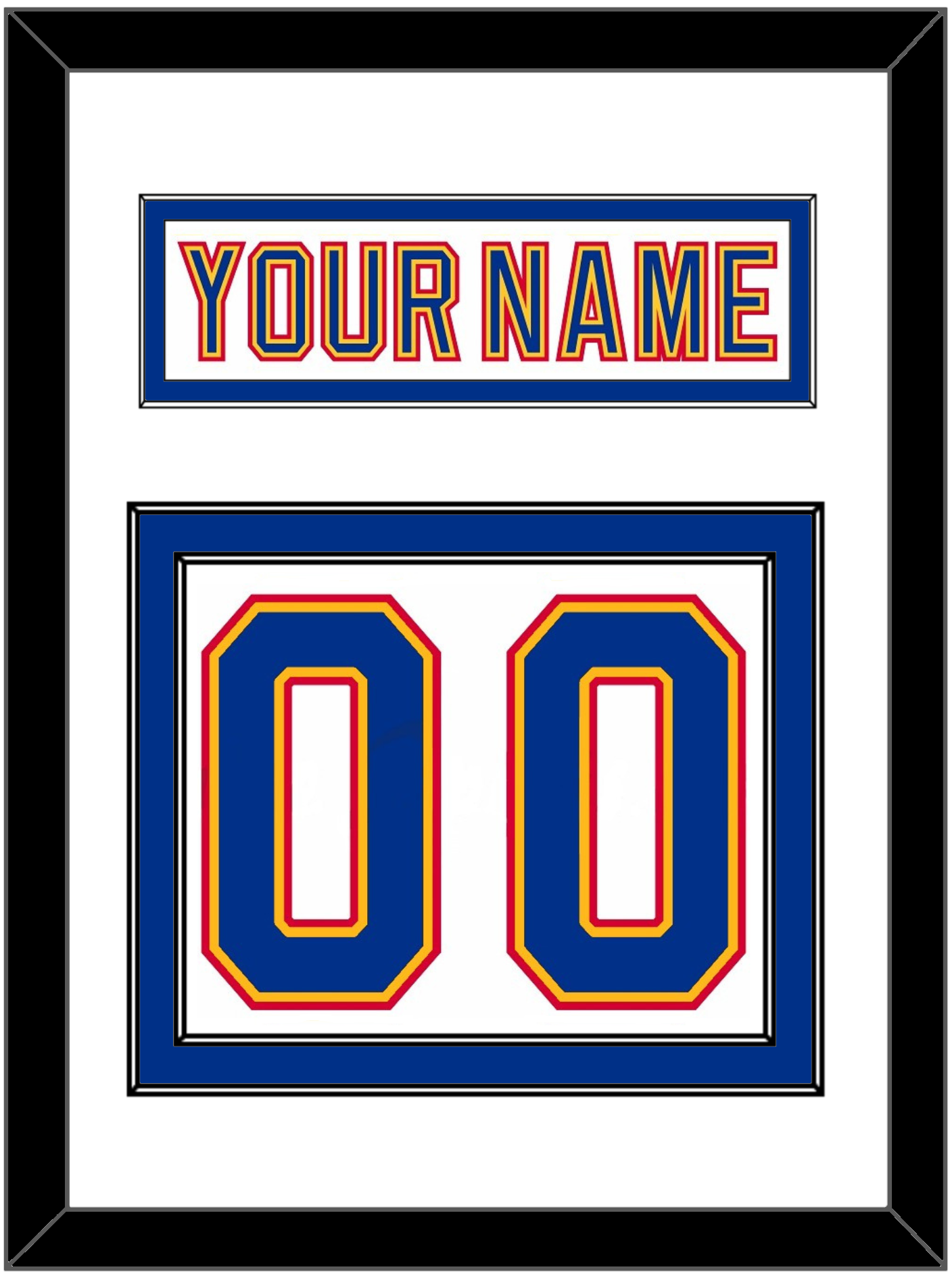 St. Louis Nameplate & Number (Back) - Home White (1992-1995) - Signature Tier 1