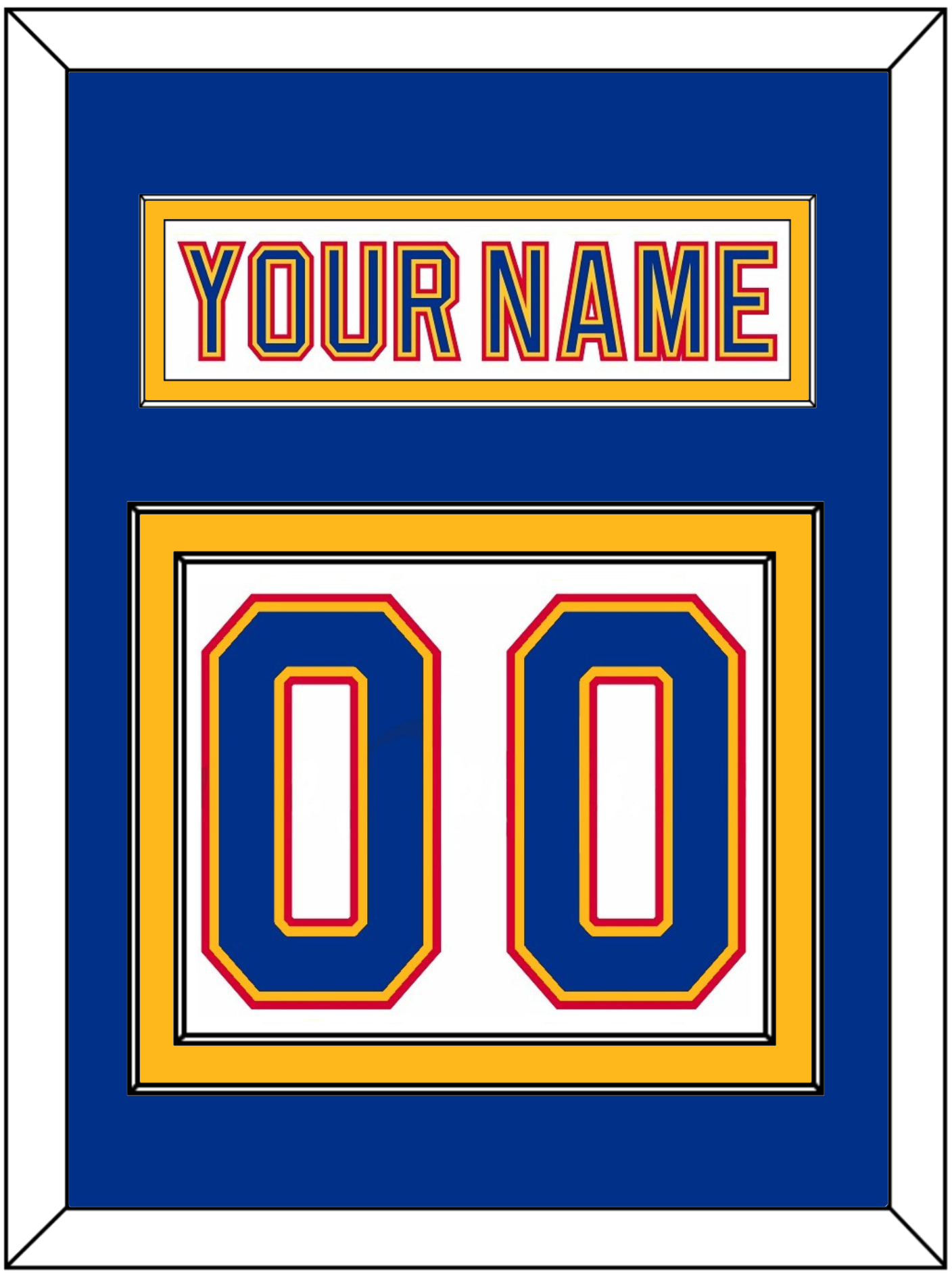 St. Louis Nameplate & Number (Back) - Home White (1992-1995) - Signature Tier 2