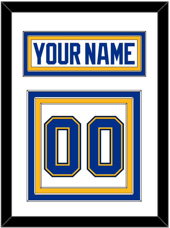 St. Louis Nameplate & Number (Back) - Road White - Triple Mat 1
