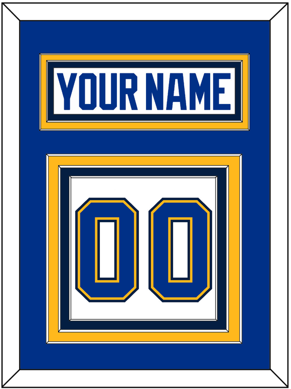 St. Louis Nameplate & Number (Back) - Road White - Triple Mat 3