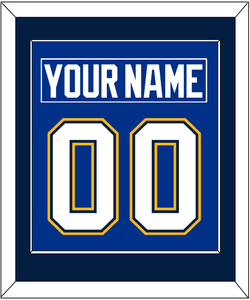 St. Louis Nameplate & Number (Back) Combined - Home Blue - Single Mat 3