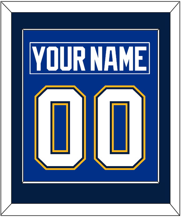 St. Louis Nameplate & Number (Back) Combined - Home Blue - Single Mat 3