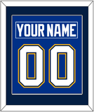 St. Louis Nameplate & Number (Back) Combined - Home Blue - Single Mat 3