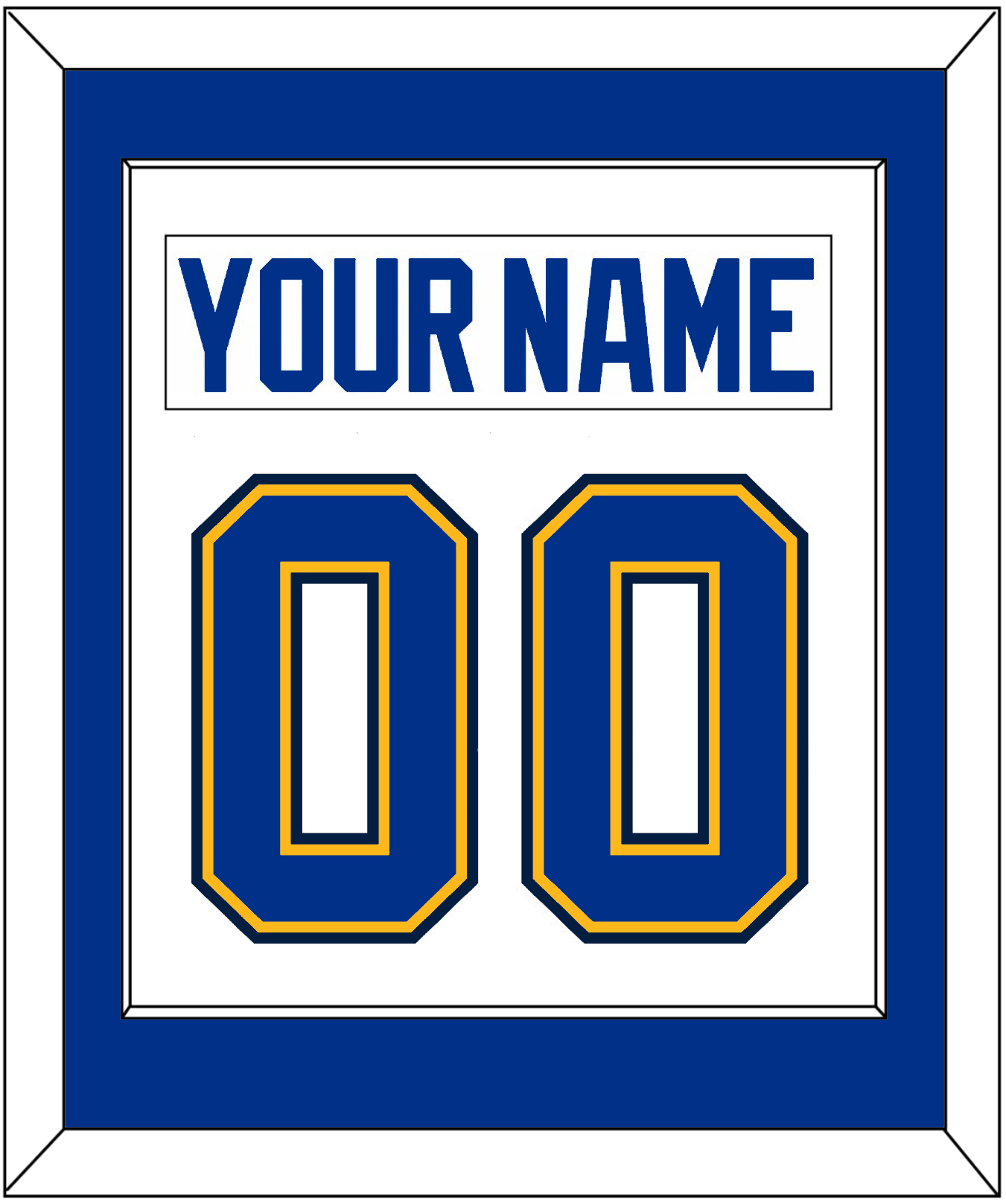 St. Louis Nameplate & Number (Back) Combined - Road White (2017-2025) - Essential Tier 1
