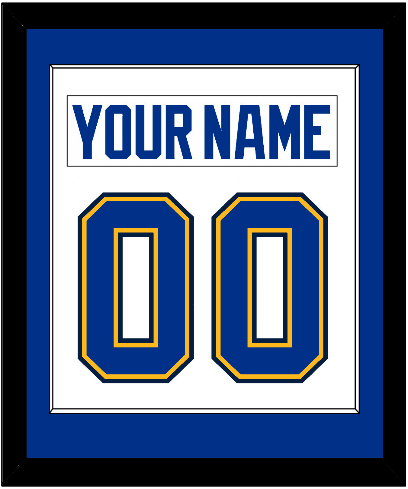 St. Louis Nameplate & Number (Back) Combined - Road White (2017-2025) - Essential Tier 1