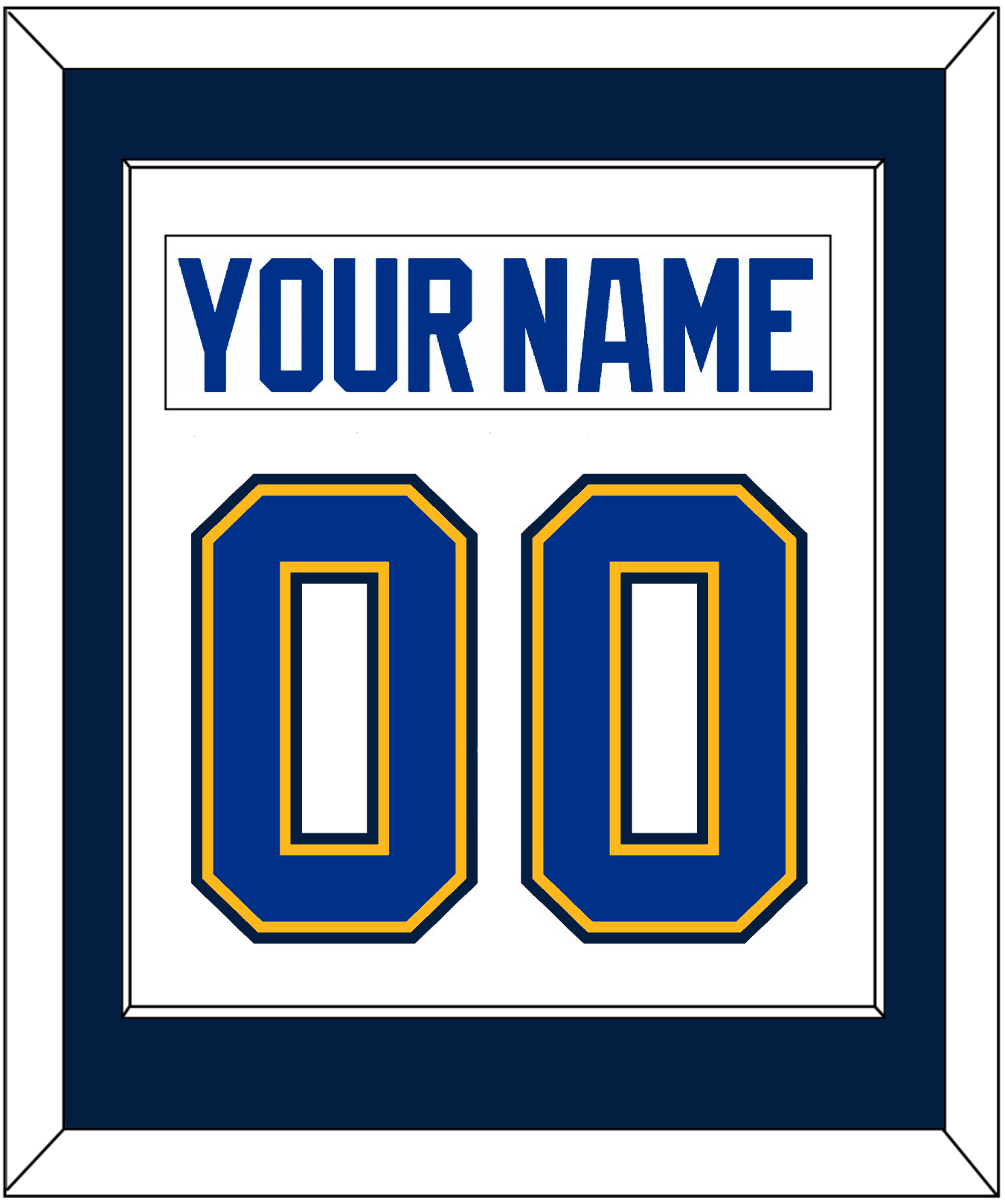 St. Louis Nameplate & Number (Back) Combined - Road White (2014-2017) - Essential Tier 2
