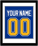 St. Louis Nameplate & Number (Back) Combined - Road/Home Blue (1998-2007) - Single Mat 1
