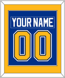 St. Louis Nameplate & Number (Back) Combined - Road/Home Blue (1998-2007) - Single Mat 2